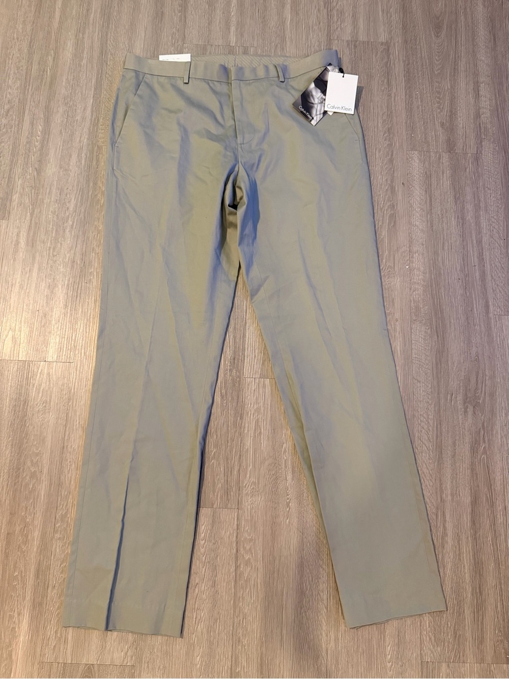 New Calvin Klein Gray Slim Fit Casual Pants Men's 34x34 Modern Stretch Trouse